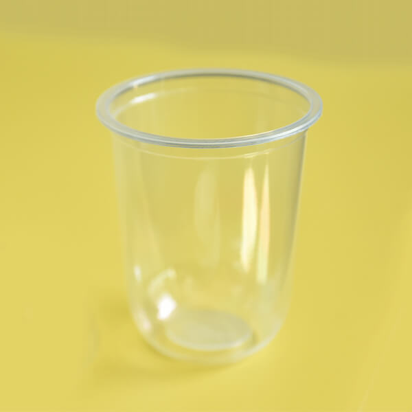 500毫升可生物降解的U形杯，一次性透明PP塑料泡沫茶杯