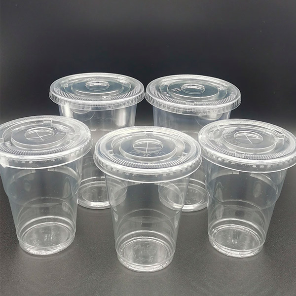定制标志印刷透明12,16，20,24盎司PET透明一次性塑料杯带盖