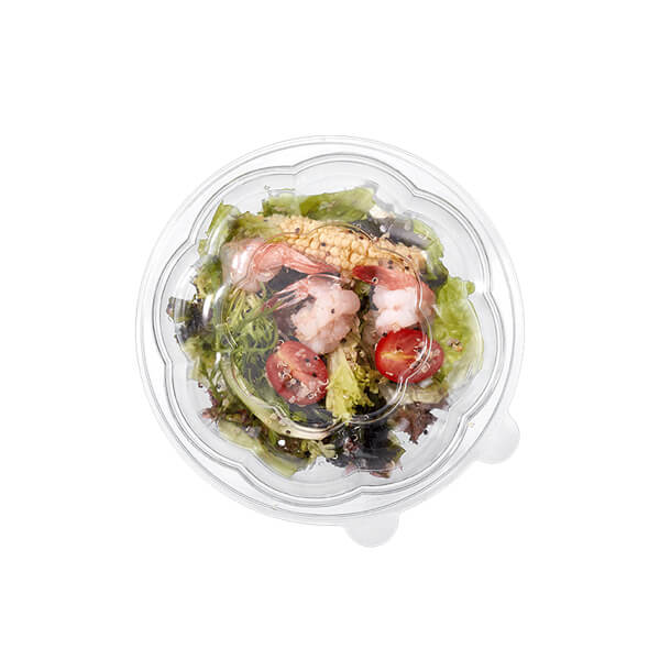 带圆顶盖的PET塑料一次性水果沙拉透明食品容器