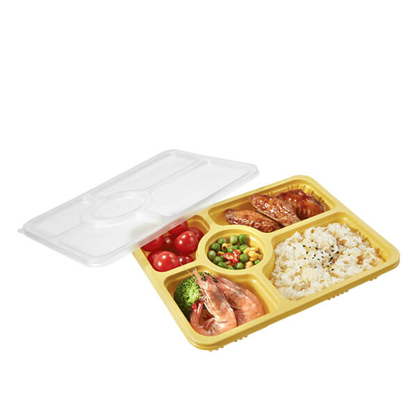 批发容器PP午餐5隔间盒塑料一次性膳食准备容器
