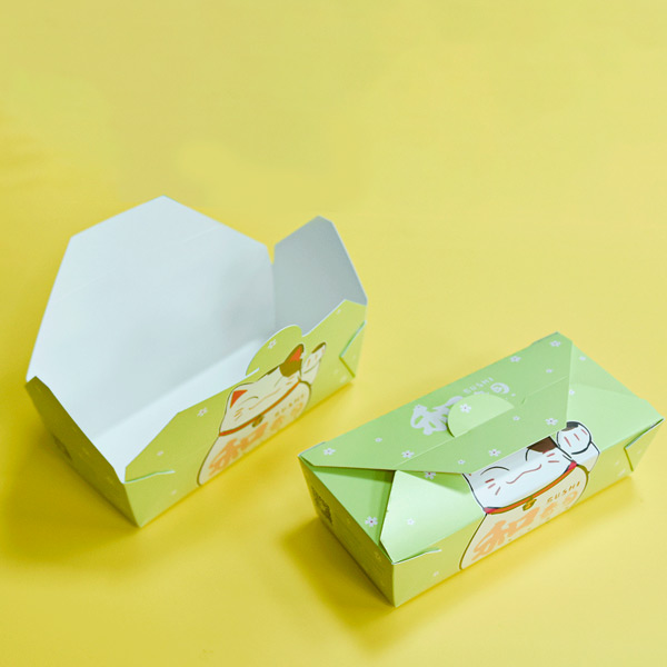 矩形绿色定制标志快餐外卖容器三明治纸盒