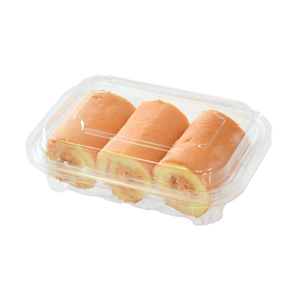 瑞士卷美味食品甜点糕点外带透明盖包装盒