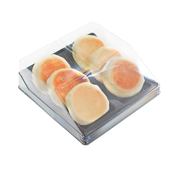 新设计的6件单插入糕点食品外卖包装，带透明盖