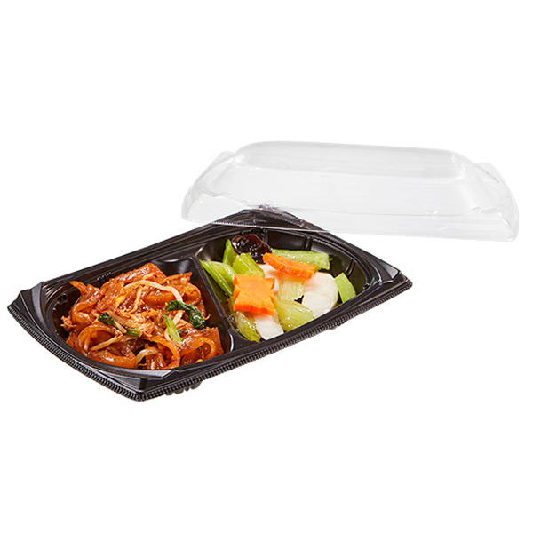 2格餐食准备午餐食品塑料一次性容器盒