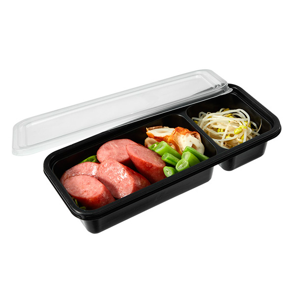 日式矩形午餐食品外卖容器，带多隔层