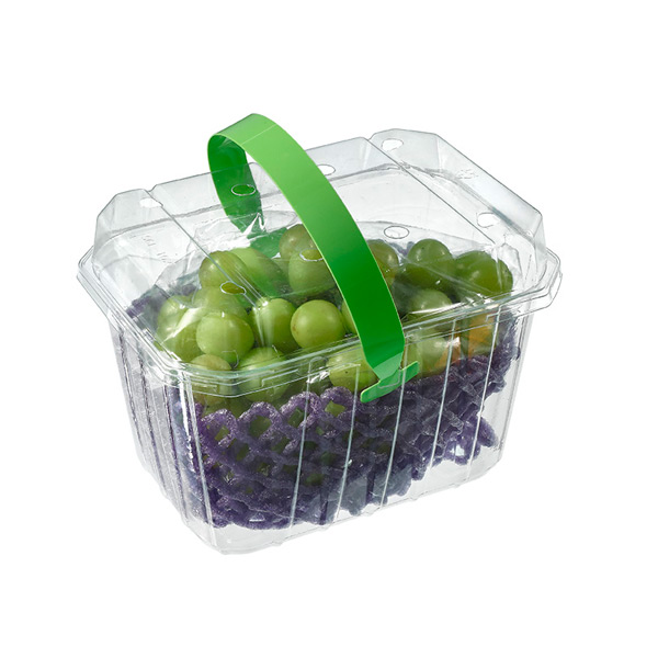 高能力易携带设计带手柄的塑料盒，用于水果葡萄包装取出